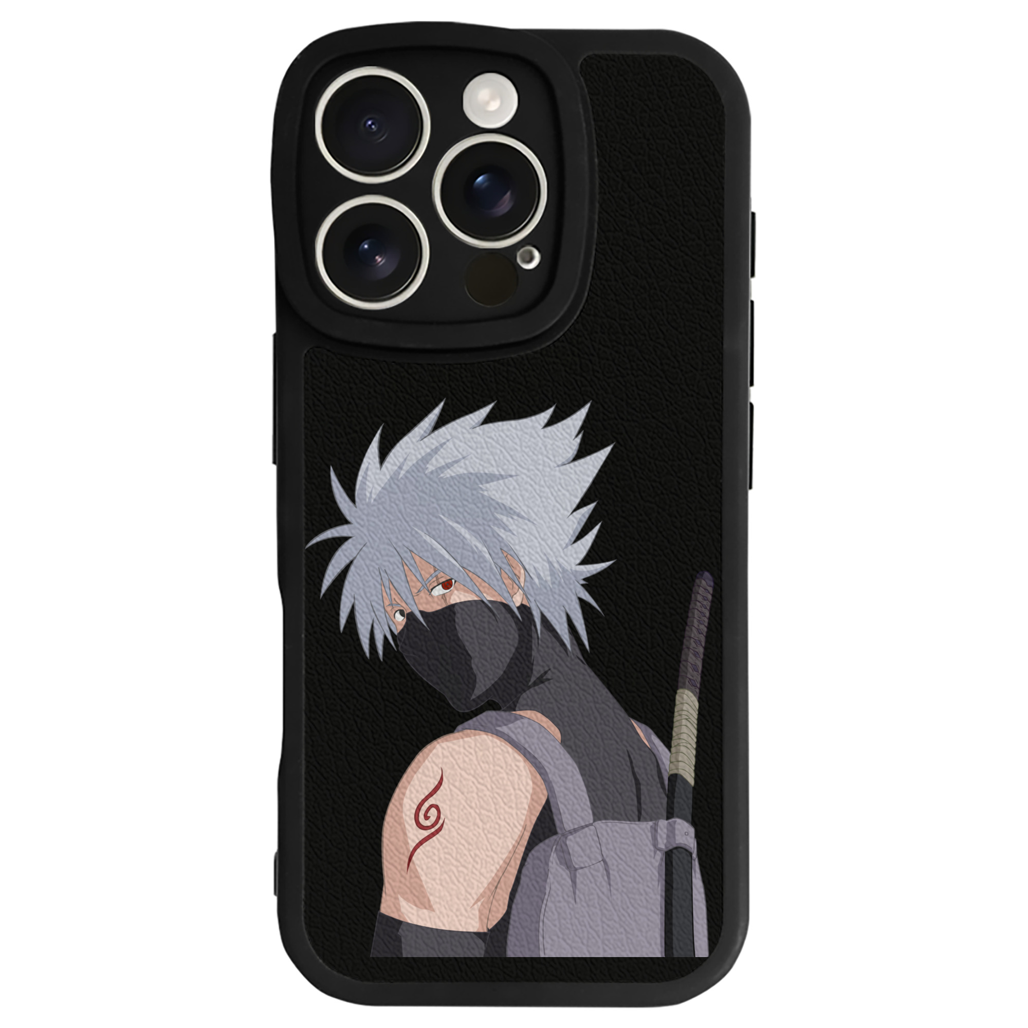 （画像用） NARUTO -ナルト- はたけ カカシ Hatake Kakashi 【iPhone 16シリーズ対応】シリコンスマホケース（レザー調） 材質：シリコン